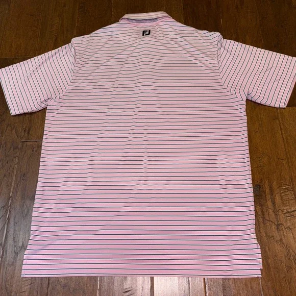 Men's Striped FootJoy Stretch Fabric Polo‎ Large. No Logos - Picture 4 of 7
